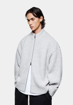 MKI CHUNKY RIB KNIT TRACK JACKET