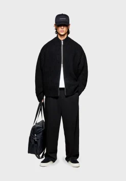 MKI CHUNKY RIB KNIT TRACK JACKET