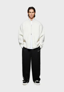 MKI CHUNKY RIB KNIT TRACK JACKET