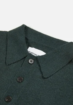 MKI LIGHTWEIGHT MOHAIR KNIT POLO SHIRT