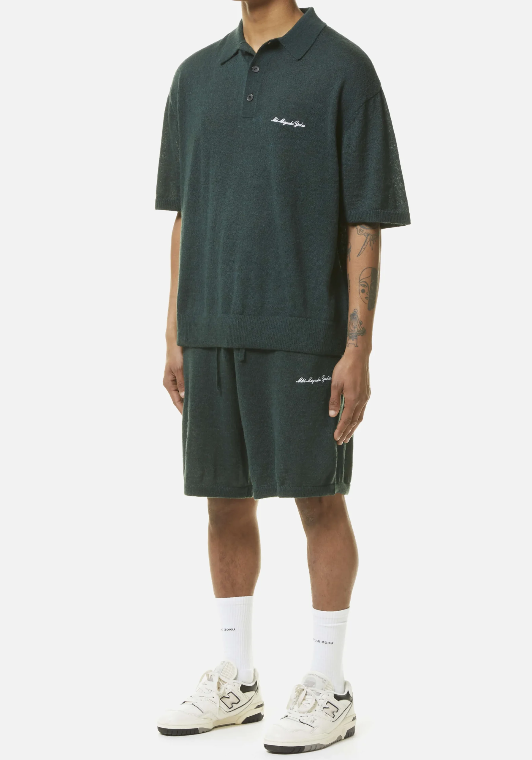 MKI LIGHTWEIGHT MOHAIR KNIT POLO SHIRT