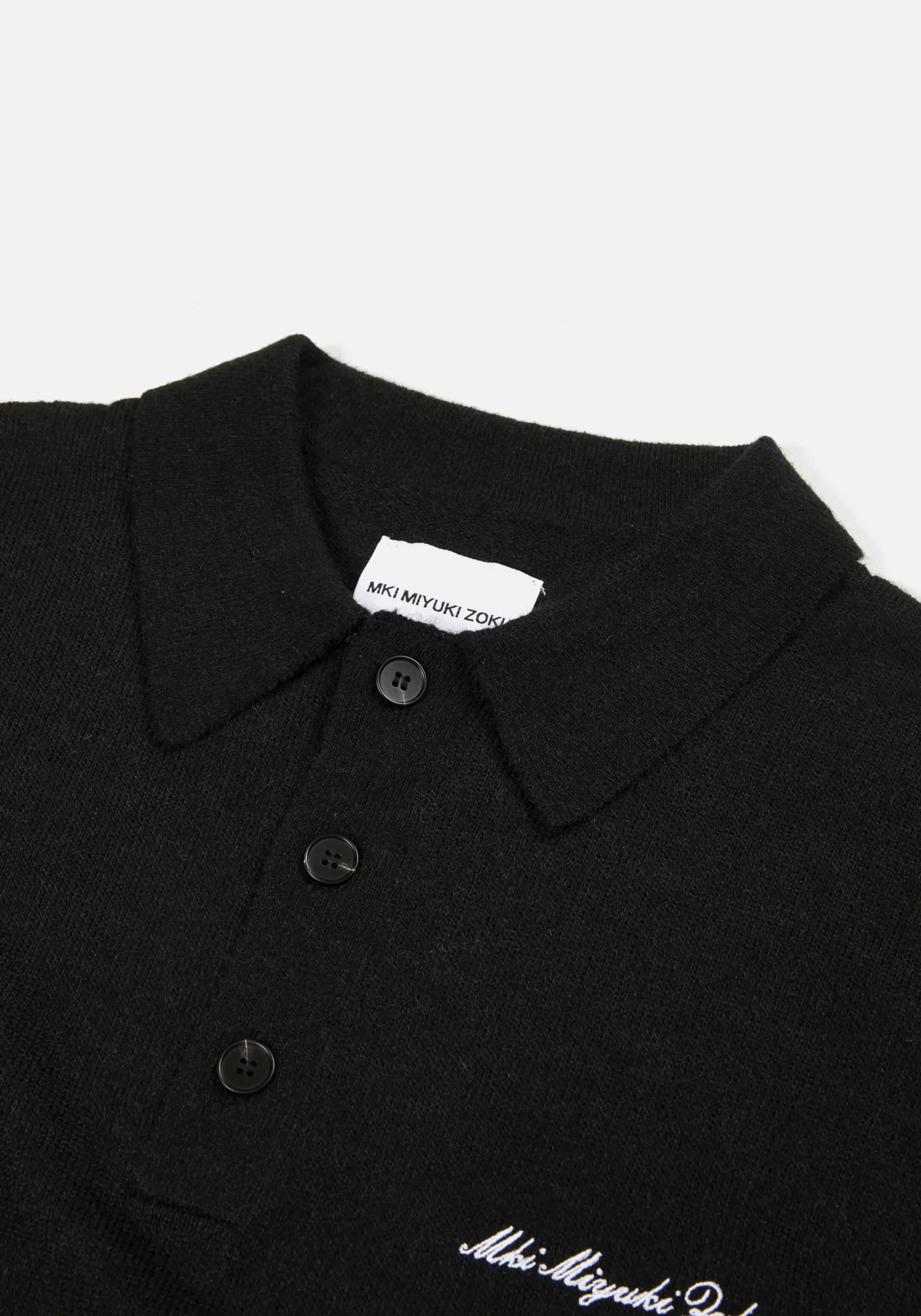 MKI LIGHTWEIGHT MOHAIR KNIT POLO SHIRT
